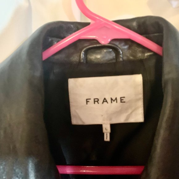 FRAME Crop Moto Leather Jacket L - Picture 6 of 11
